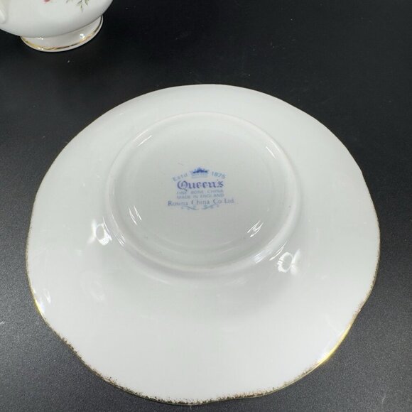 Queen's Rosina China Co Floral Teacup Saucer Set Fine Bone China Porcelain VTG - Picture 11 of 12